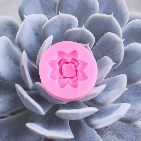 Pink Lotus Flower Silicone Molds, Fondant Candy Making Chocolate Molds for DIY Cupcake Decoration
