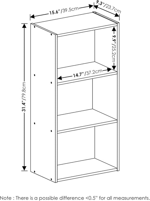 3-Tier Furinno Luder Open Shelf Bookcase, Green/White