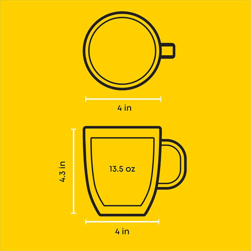 JoyJolt (Set 2) 13.5-Ounces Savor Double Wall Insulated Glasses - Coffee Mugs