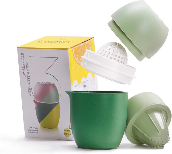 Citrus Juicer Hand Juicer with Lemon Shape - Two Press Options for Different Fruits (Green)