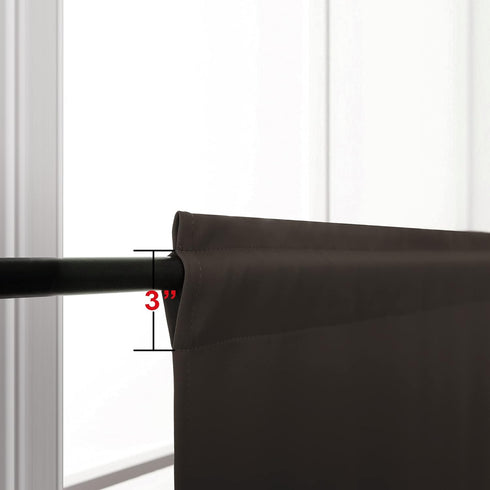 KOUFALL Blackout Valance Curtains for Living Room, Rod Pocket Valence Window Treatment - Chocolate Brown 52x18 Inch