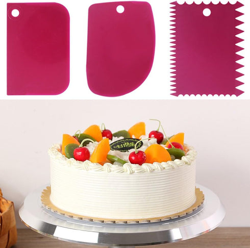 DaKuan Cake Scraper Smoother Tool Set - 12 pcs Cake Smoothing Cutter Plate Tool Combo, Cake Icing Scrapper