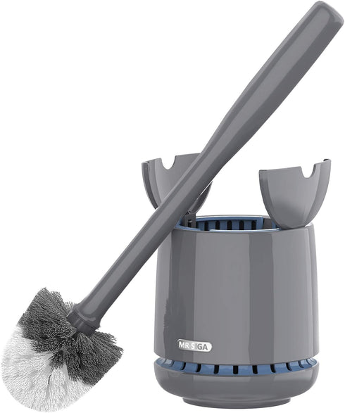 MR.SIGA Toilet Bowl Brush and Holder, Premium Quality with Solid Handle and Durable Bristles for Bathroom Cleaning