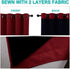 NICETOWN Kitchen Full Blackout Curtain Panel, 100% Blackout Drapery with Black Backing, Burgundy Red, 1 PC