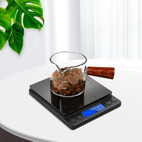 NEXT-SHINE Gram Scale, Weighs Up to 500g (0.01g), Mini Pocket Size Digital Coffee Espresso Scales with 2 Plastic Trays