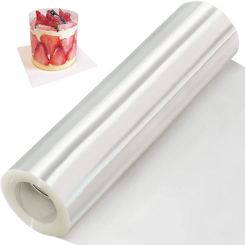 BYKITCHEN 12 Inch Cake Collar, Large Clear Acetate Sheets for Chocolate Mousse DIY Cake Wrapping