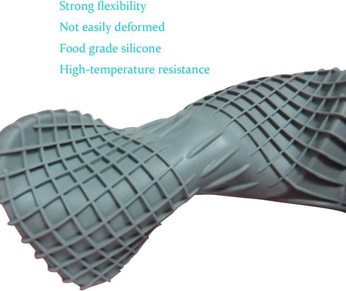 Mini Silicone Oven Mitts Set - Heat Insulation Oven Gloves for Cooking and Baking, Protecting Fingers - Square-Gray