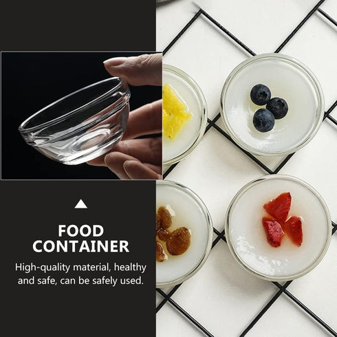 Set of 10 Mini Prep Bowls, 2.36 Inch Small Glass Bowls, Stackable Clear Pyrex for Prep, Dessert, Dips
