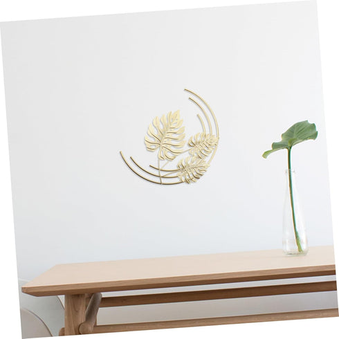 FUNOMOCYA Leaf Wall Hanging, Tropical Leaves Sculpture, Golden Palm Leaves Metal Wall Art Home Décor.
