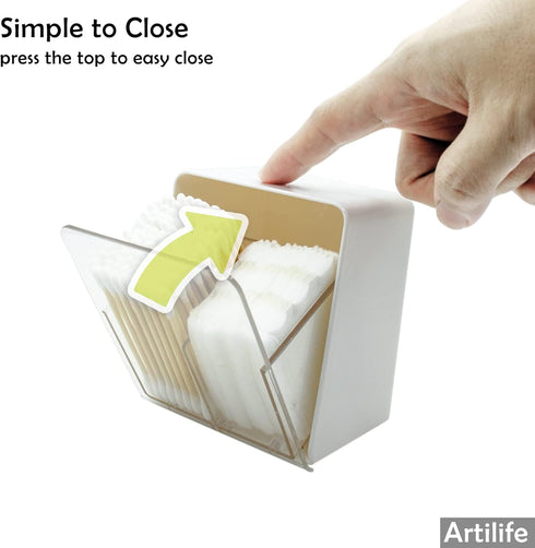 Artilife Bathroom Qtip Holder Canisters for Swabs and Balls, Vanity Countertop Storage Organizer (1 Pack)