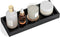 Bathroom Vanity Tray, Black Decorative Tray for Counter, Small Wood Sink Soap Tray Holder for Kitchen and Dresser Decor