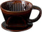 Asayu Japan Ceramic Coffee Pour Over Maker Set, Chocolate Brown, Slow Brewing Dripper with 3 Holes for Coffee & Tea