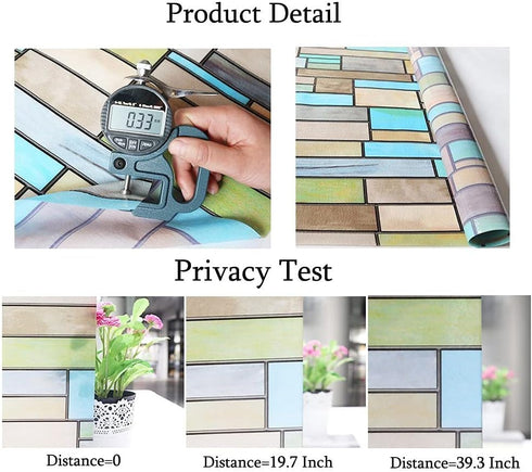 Niviy Privacy Window Film, Non-Adhesive Removable Static Cling Glass Film for Home Kitchen Office