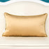 Alerfa 12 x 20 Inch Khaki White Geometric Striped Gold Leather Patchwork Velvet Cushion Case for Couch Sofa