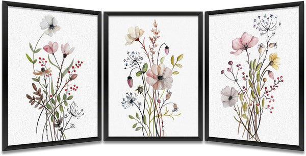 Gubrandin 3PCS Wildflower Nursery Decor Boho Nursery Wall Art Prints Artwork Paintings for