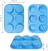 homEdge 6-Cup Silicone Muffin Pan, Pack of 2 Non-Stick Muffin Cupcake Molds, Blue and Red