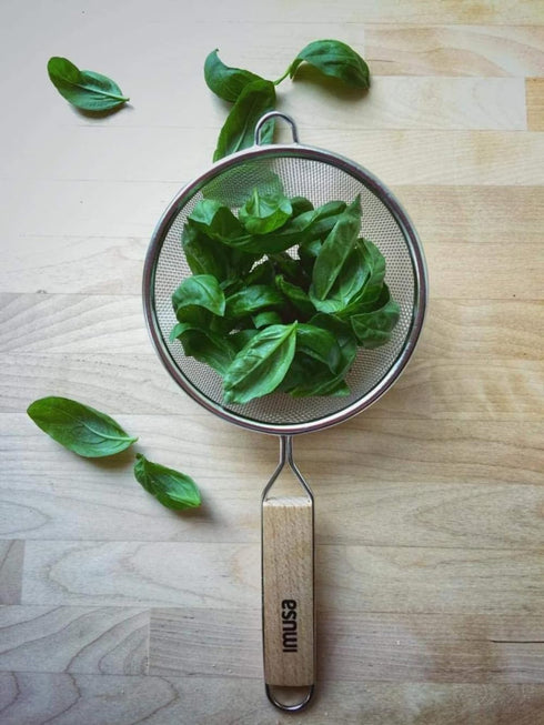 Imusa IMU-71193 6" Stainless Steel Strainer With Wood Handle, 6"/16CM