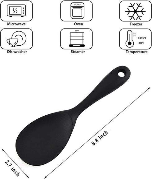 Silicone Rice Paddle Spoon Set of 2, Non Stick Heat Resistant Kitchen Gadge for Rice, Mashed Potato