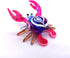 Crab Tiny Micro Figurine Hand Blown Glass Art Animals Collectible Gift Home Dcor (Blue Pink)