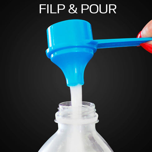 The Scoopie Supplement Container - Long Handle Scoop and Funnel System for Post Workout Protein, 2 Pack, RED
