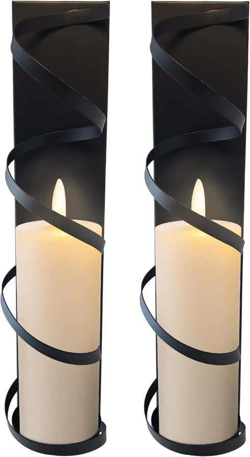 Lily's Home Metal Spiral Wall Candle Sconces Set of 2. Elegant Wall