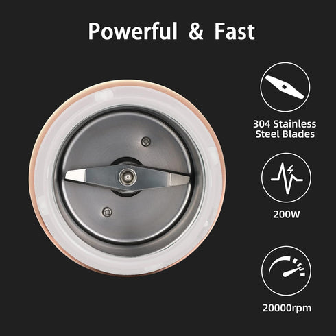 Coffee Grinder Electric for Beans, Spices, Herbs, Grains, Nuts, Stainless Steel Blades, 2.8 oz, White