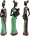 CYYKDA 3PACK Vintage African Statue, Hand Sculpture African American Figurines, Exotic Tribal Lady Art Piece for Home