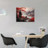 Japanese Bushido Wall Art, Red Samurai Pictures Canvas Painting for Bathroom Bedroom Living Room Office, Framed 16"x12"