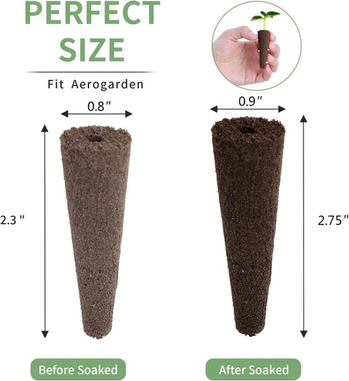 TISOHUGO 150 Pack 10 Grow Sponges, Seed Pods Replacement Root Growth Sponges Compatible with AeroGarden, Moldy-Free