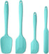 4 Piece Silicone Spatula Set, Flexible Heat Resistant Non-scratch Rubber Spatulas with Stainless Steel Core, Aqua Sky