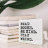 NKBINLILI Bookish Wood Box Decor Accessories Sign for Home Library Cafe Bedroom Bookshelf, Book Lovers Gifts for Women