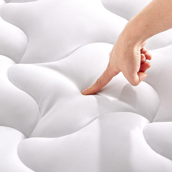 SLEEP ZONE Cooling Mattress Topper, Twin Mattress Pad, Quilted Fitted Cover, Machine Washable, Soft Fluffy Down