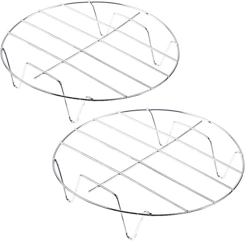2 Pack Steaming Rack, 7 Inch Round Food Grade Stainless Steel Steamer Plate for Cooking, Cooling, Roasting