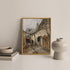 Vintage Country Canvas Wall Art, Antique French Artwork, Rustic Scenery Print, Cottage Landscape Poster 8x10inch Frame