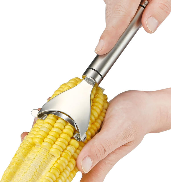 Corn Peeler Stainless Steel Tool, Corn Cob Stripper, Kitchen Gadget for Removing Kernels in Seconds