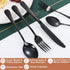 Lazycorner 20 Pcs Black Silverware Set - Mirror Polished Stainless Steel Flatware for 4, Dishwasher Safe