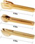 2-Pack Stainless Steel Gold Salad Tongs, 9.5 Inch Non-Slip & Easy Grip Smart Locking Clip Handy Utensil for Cooking,