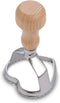 Fantes Ravioli Maker Stamp With Wooden Handle, Fluted Heart Shape, For Homemade