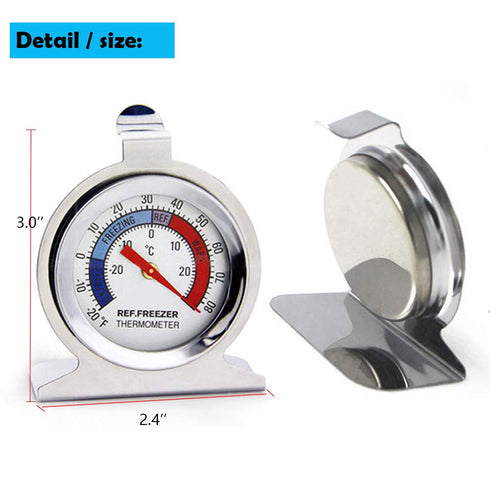 Refrigerator Freezer Large Dial Thermometer Aulufft 6 Pack Classic Series Fridge Freezer Alarm Thermometer Internal Temperature Gauge for Kitchen Refrigerator