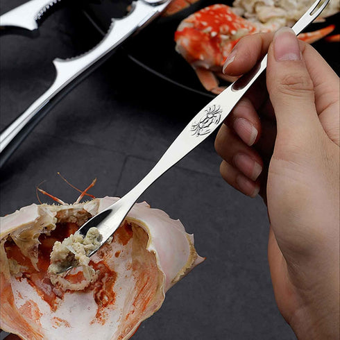 Artcome 21 Piece Seafood Tools Set, Includes 6 Crab Crackers, 6 Lobster Shellers, 6 Wide Crab Forks, 2 Seafood