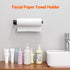 Paper Towel Holder Under Cabinet, Single Hand Operable Wall Mount with Damping Effect, Self-Adhesive or Drilled
