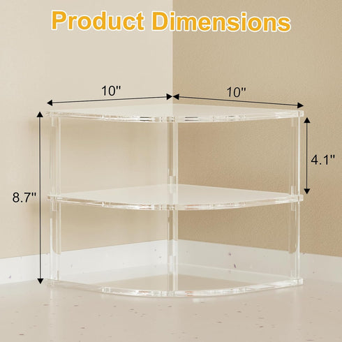 Countertop Acrylic Plate Organizer for Cabinet Kitchen Corner Clear Cabinet Organizer for Paper Plate and Bowl Dishes