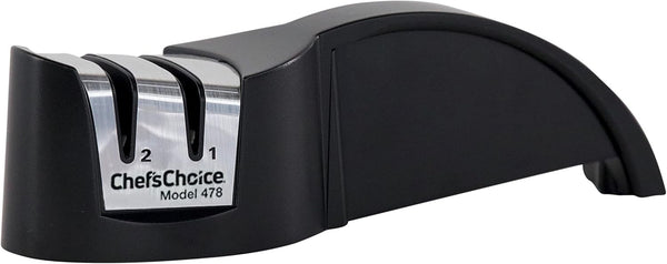 Chef’sChoice Manual Knife Sharpeners, Diamond Hone for 20-Degree Straight-Edge Kitchen Knives, 2-Stage, Black