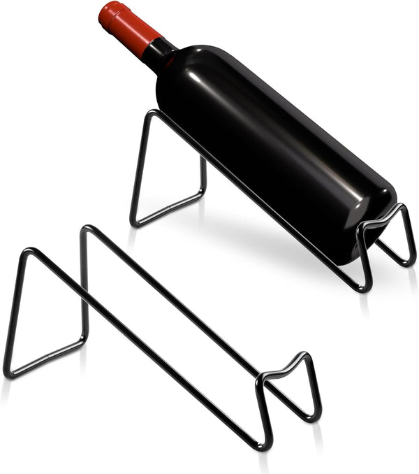 Countertop Wine Rack, 2 Pcs Metal Small Wine Bottle Holder, Tabletop Wine Storage Stand for Cabinet
