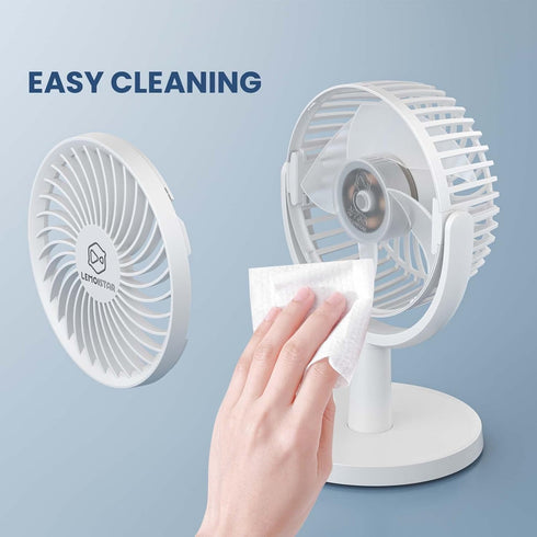 4 Inch Strong Desk Fan, 4 Speeds, Quiet, 310 Rotation, Detachable, Lightweight, Easy to Clean, Mini USB Fan for Home,