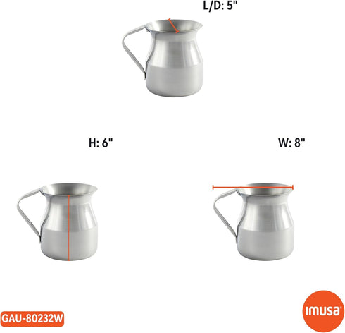 IMUSA USA GAU-80232W Aluminum Chocolatera, 2-Quart, Silver