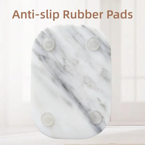 Jusmioke Natural Marble Soap Dish for Bathroom Shower SinkStone Soap Holder with Drying