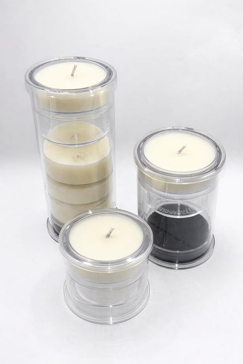 Set 3 Decorative Candle Holder of Home Decor, Reusable Interchangeable Pillar Candle System Decorative Wraps