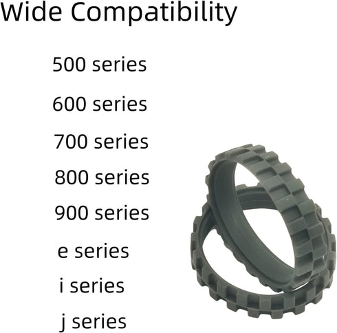4 Pack Replacement Tires Compatible with iRobot Roomba j7, 500,600,700,800,900, e and i Series Models, Anti-Slip Wheel Tires Replacement, Great Adhesion and Easy Assembly