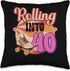 In-line Skates Towards 1986 Rolling Into 40 Throw Pillow, 16x16, Multicolor